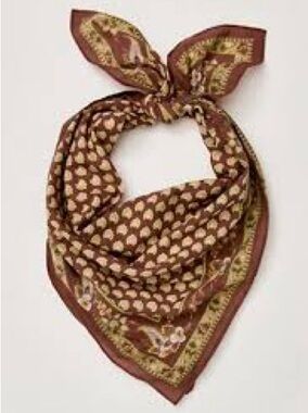 Brown Printed Bandana Scarf - Women Accessories free people